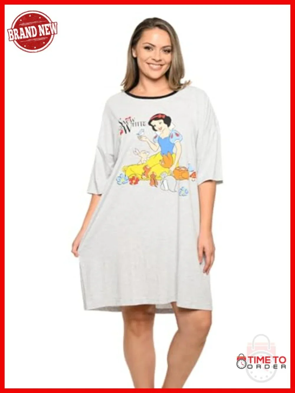 Disney Sleepshirt Nightgown Short Sleeve Cotton Polyester